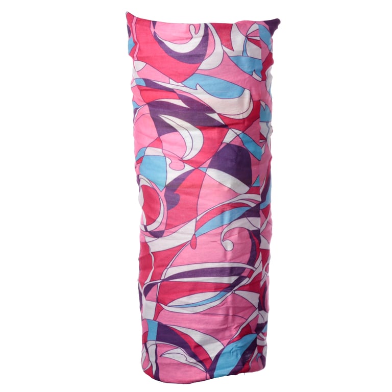 Pink Patterned Washable Polyester Neck Warmer Tube Scarf - Durable and Reusable
