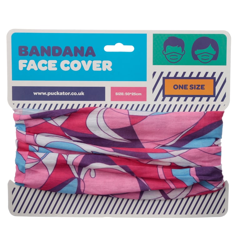 Pink Patterned Washable Polyester Neck Warmer Tube Scarf - Durable and Reusable