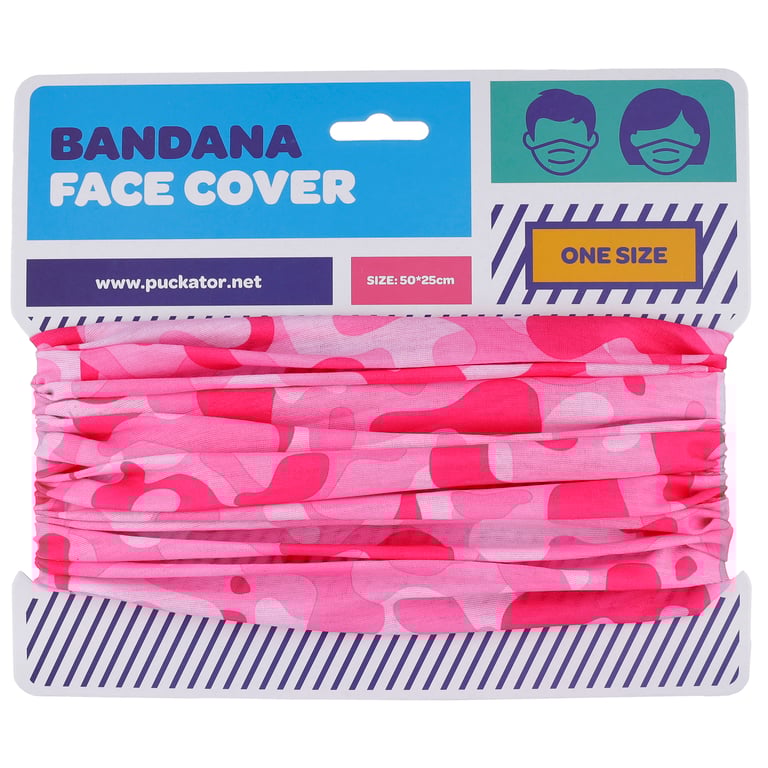 Pink Camouflage Neck Warmer Tube Scarf - 100 Washable Polyester
