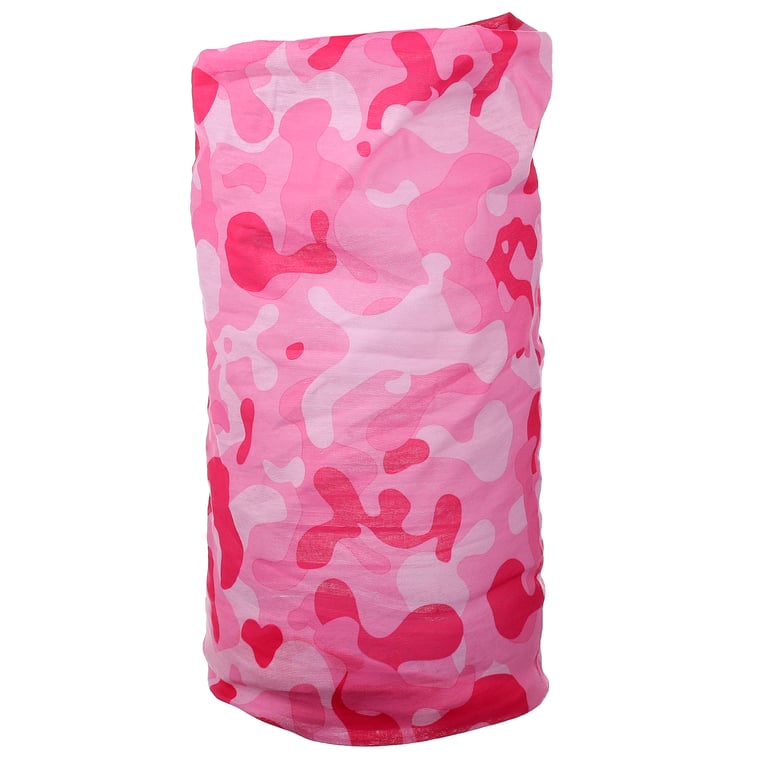 Pink Camouflage Neck Warmer Tube Scarf - 100 Washable Polyester