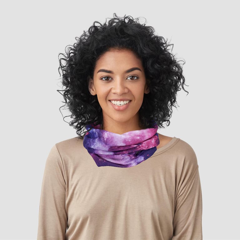Neck Warmer Tube Scarf - Washable & Reusable Starry Night Polyester Neck Scarf for Outdoor Activities