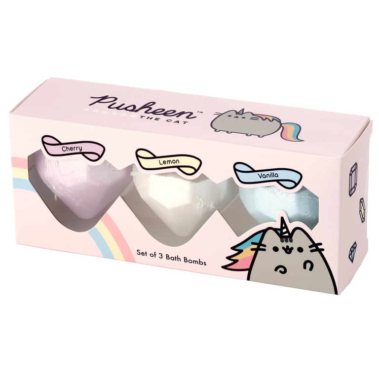 Handmade Pusheen Cat Bath Bomb Set - Vegan & Cruelty Free