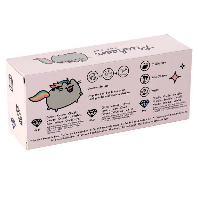 Handmade Pusheen Cat Bath Bomb Set - Vegan & Cruelty Free