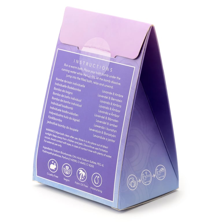 Vegan Chakra Bath Bomb - Cruelty Free & Palm Oil Free Lavender Relaxation