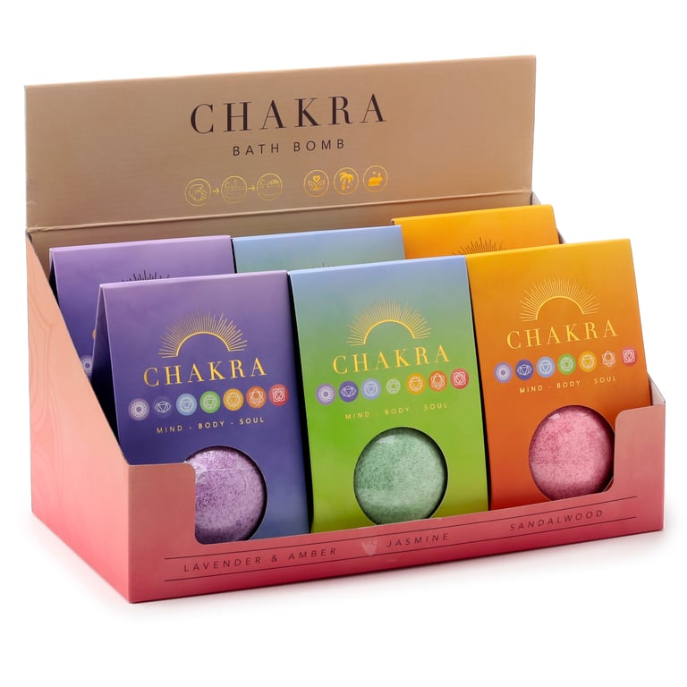 Vegan Chakra Bath Bomb - Cruelty Free & Palm Oil Free Lavender Relaxation