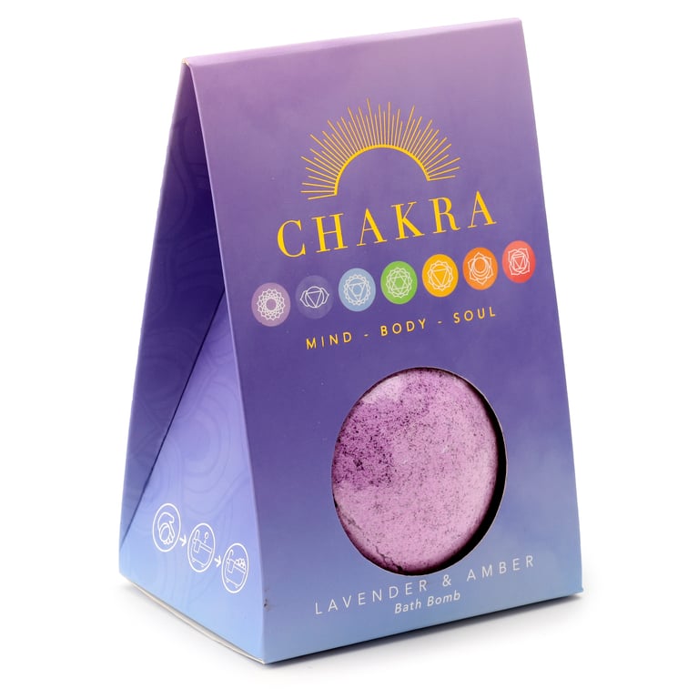 Vegan Chakra Bath Bomb - Cruelty Free & Palm Oil Free Lavender Relaxation