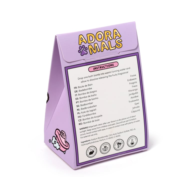 Handmade Adoramals Wild Bath Bombs - Vegan, Cruelty Free & Palm Oil Free Gift Box