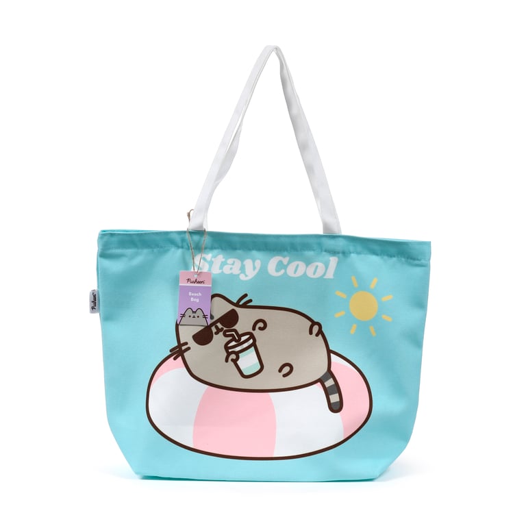 Polyester Pusheen Cat Summer Beach Bag - Wipe Clean & Licensed