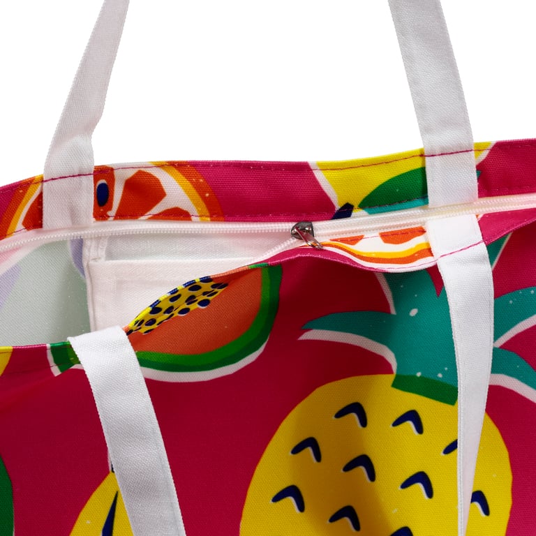 Polyester Summer Fruits Beach Bag - Wipe Clean & Durable Polyester Construction