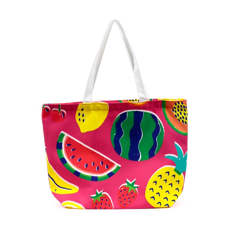 Polyester Summer Fruits Beach Bag - Wipe Clean & Durable Polyester Construction