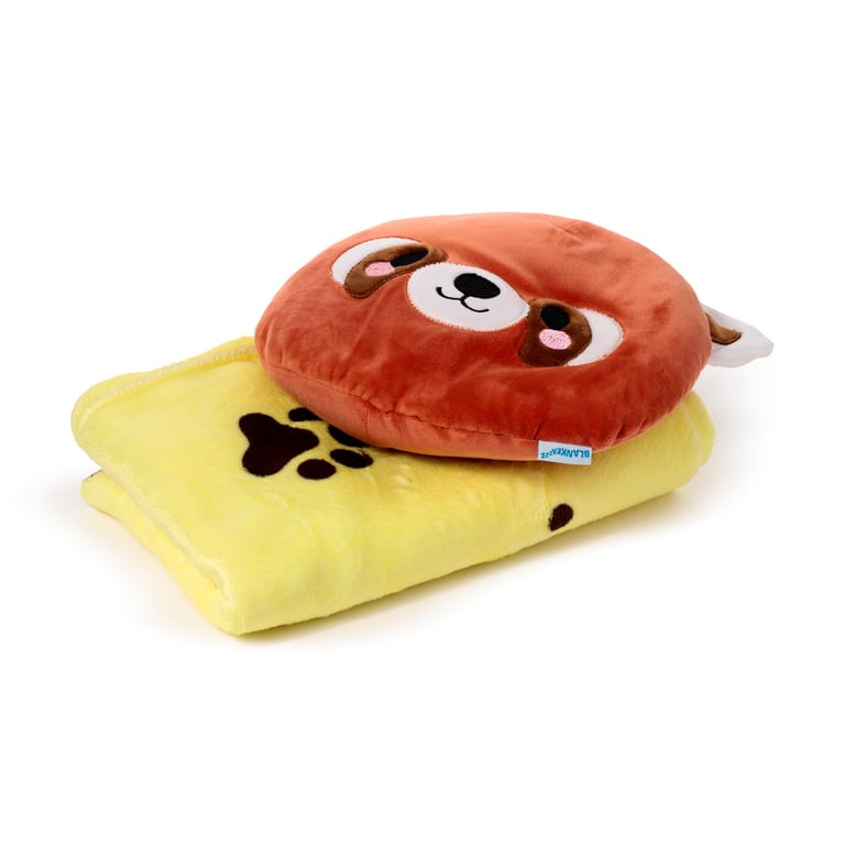 Adoramals 2in1 Red Panda Plush Toy & Travel Blanket - CE Marked, 100 Polyester