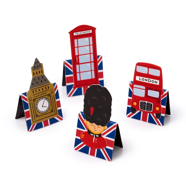 London Souvenir Magnetic Shaped Bookmark Set - Durable Metal and Paper Design