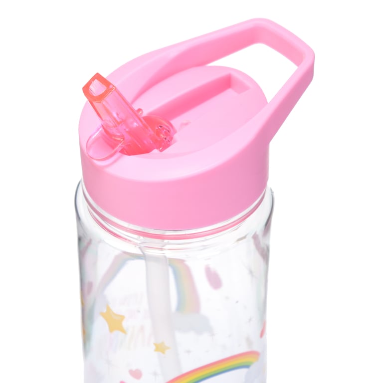 Enchanted Rainbows Unicorn Reusable Shatterproof 550ml Water Bottle - BPA Free & Flip Straw