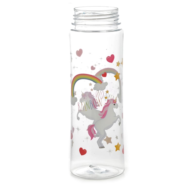Enchanted Rainbows Unicorn Reusable Shatterproof 550ml Water Bottle - BPA Free & Flip Straw