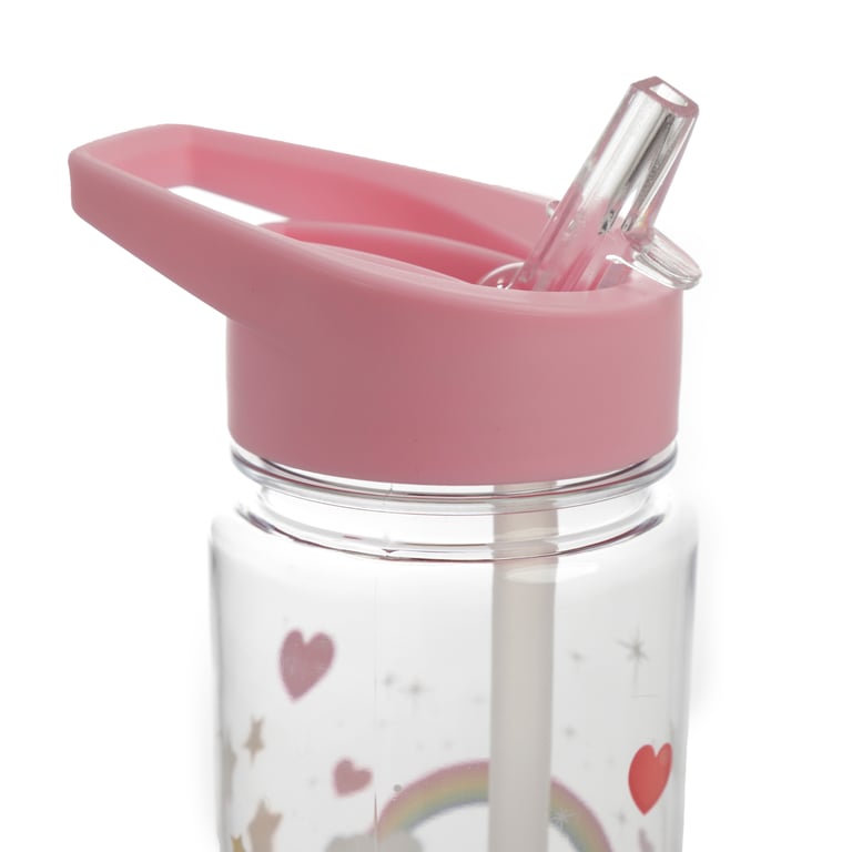 Enchanted Rainbows Unicorn Reusable Shatterproof 550ml Water Bottle - BPA Free & Flip Straw