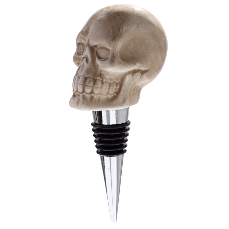 Dolomite Ceramic Skull Bottle Stopper - Unique Home Decor Accessory