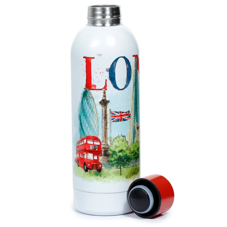 Reusable Stainless Steel Insulated Drinks Bottle 530ml - Thermal Keeping up to 24Hrs Cold & 12Hrs Warm