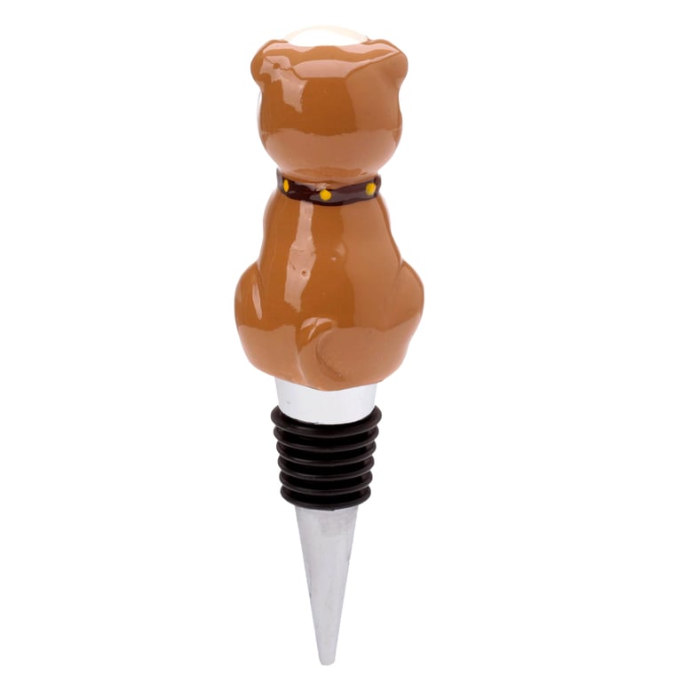 British Bulldog Resin Metal Rubber Bottle Stopper - Novel Home Decor Accessory