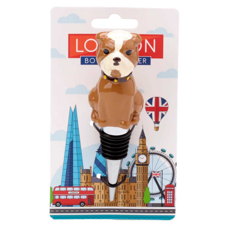 British Bulldog Resin Metal Rubber Bottle Stopper - Novel Home Decor Accessory