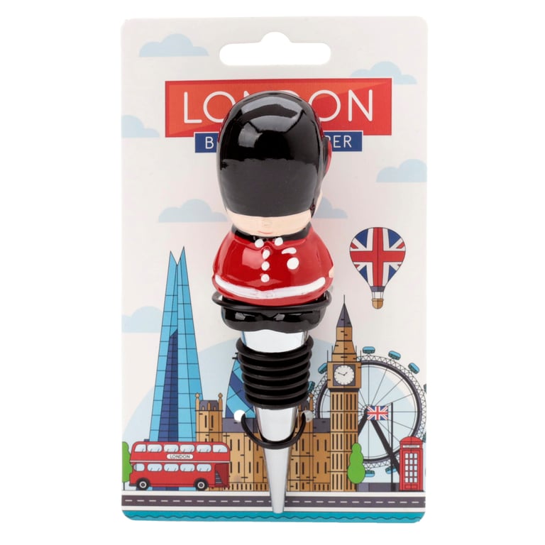 London Icons Guardsman Resin & Metal Bottle Stopper - Home Decor Accessory