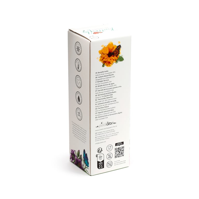 Reusable Insulated Stainless Steel Drinks Bottle 530ml - Butterfly Meadows