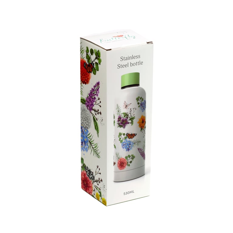 Reusable Insulated Stainless Steel Drinks Bottle 530ml - Butterfly Meadows