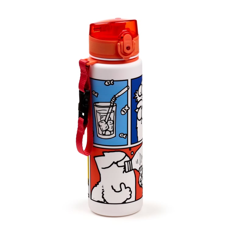 Simon s Cat 600ml Shatterproof Pop Top Water Bottle with Silicone Seal and BPA Free Polypropylene Body