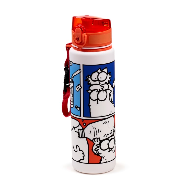 Simon s Cat 600ml Shatterproof Pop Top Water Bottle with Silicone Seal and BPA Free Polypropylene Body