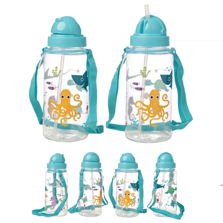 Splosh Sealife Children s 450ml BPA Free Reusable Water Bottle with Flip Straw