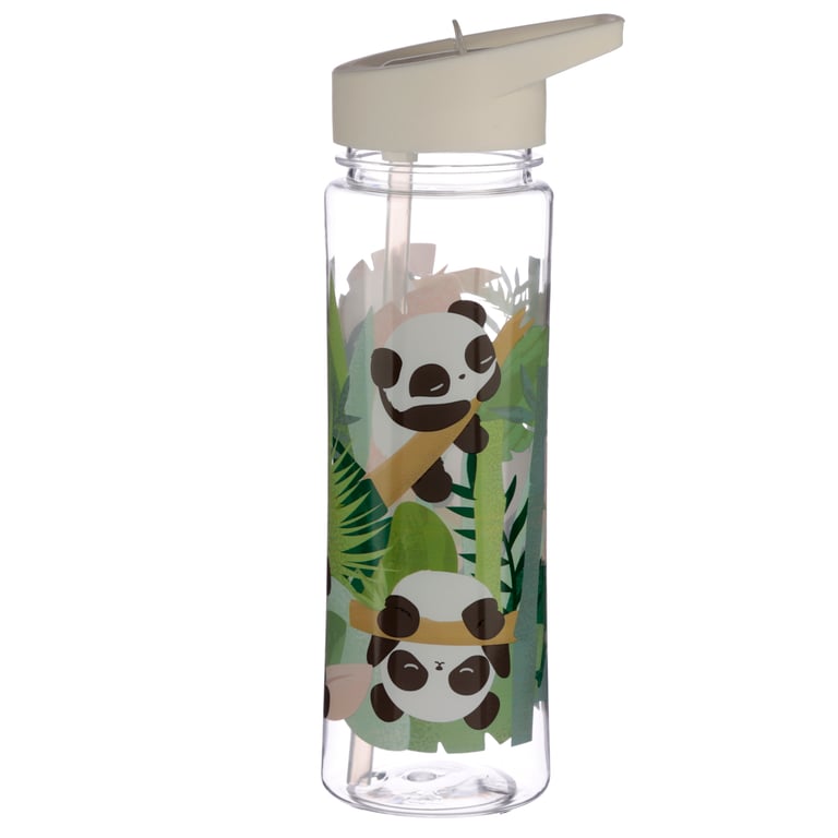 Polypropylene Reusable Water Bottle 550ml - Flip Straw Design, BPA Free and Food Safe