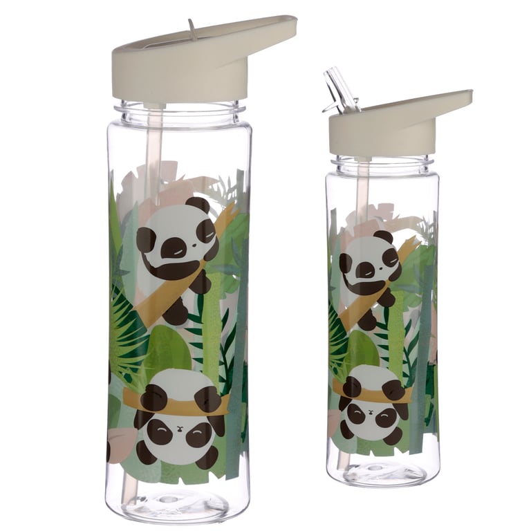 Polypropylene Reusable Water Bottle 550ml - Flip Straw Design, BPA Free and Food Safe