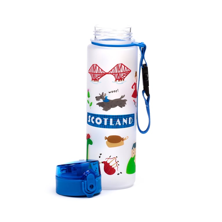 600ml Shatterproof Polypropylene Lid Water Bottle - Scotland Souvenir BPA Free Reusable Gift