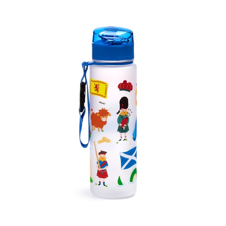 600ml Shatterproof Polypropylene Lid Water Bottle - Scotland Souvenir BPA Free Reusable Gift