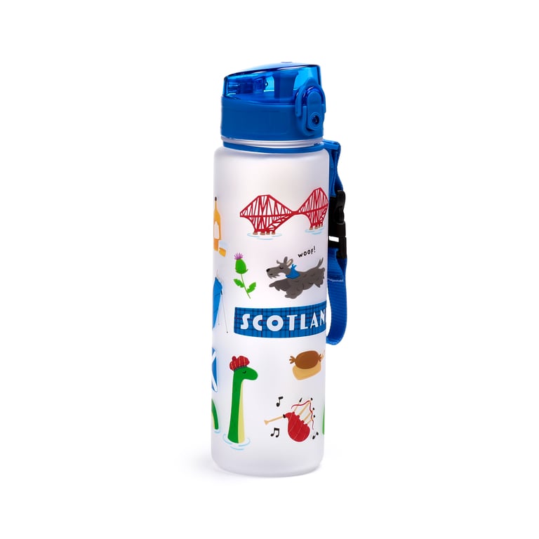 600ml Shatterproof Polypropylene Lid Water Bottle - Scotland Souvenir BPA Free Reusable Gift