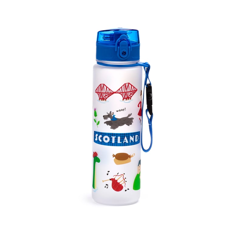 600ml Shatterproof Polypropylene Lid Water Bottle - Scotland Souvenir BPA Free Reusable Gift