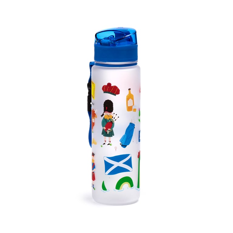 600ml Shatterproof Polypropylene Lid Water Bottle - Scotland Souvenir BPA Free Reusable Gift