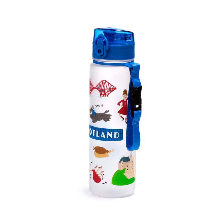 600ml Shatterproof Polypropylene Lid Water Bottle - Scotland Souvenir BPA Free Reusable Gift