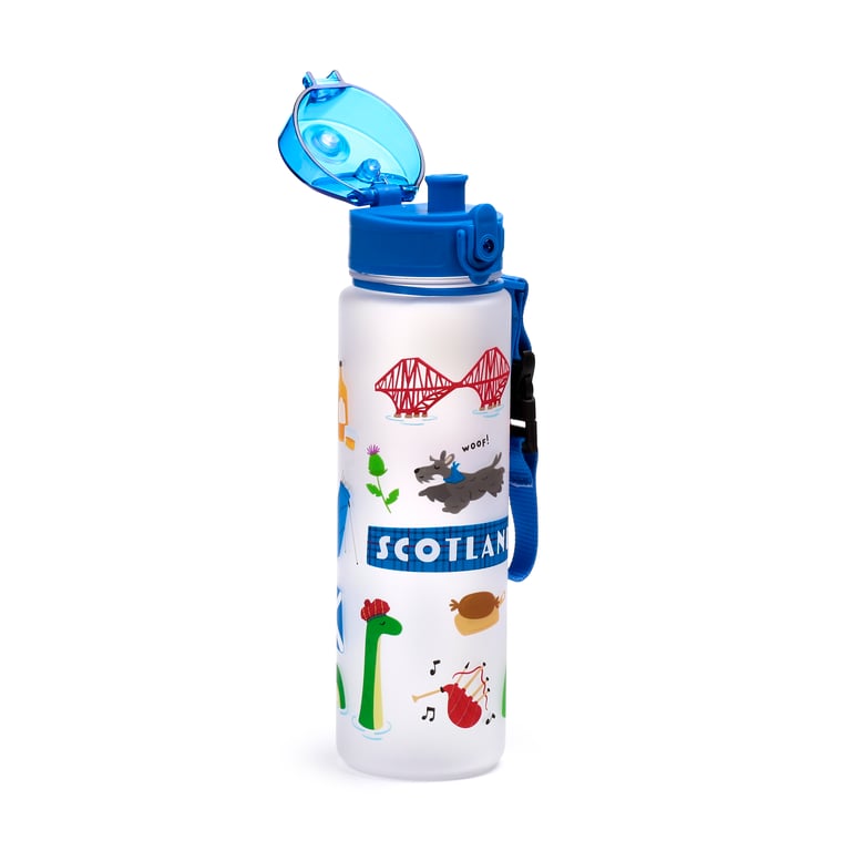 600ml Shatterproof Polypropylene Lid Water Bottle - Scotland Souvenir BPA Free Reusable Gift