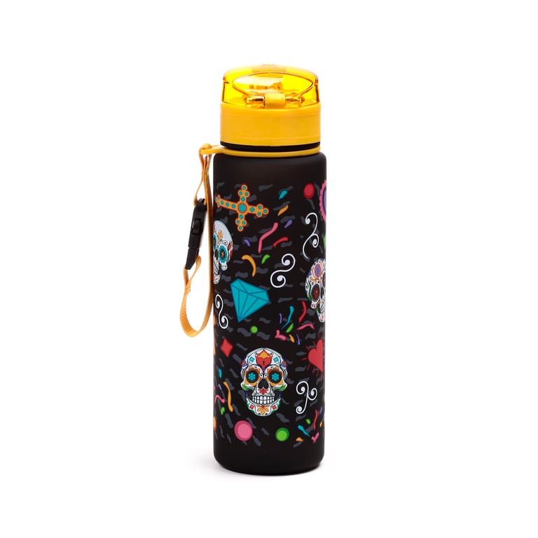 600ml Shatterproof Day of the Dead BPA Free Reusable Water Bottle - Food Safe and Leak Proof Design