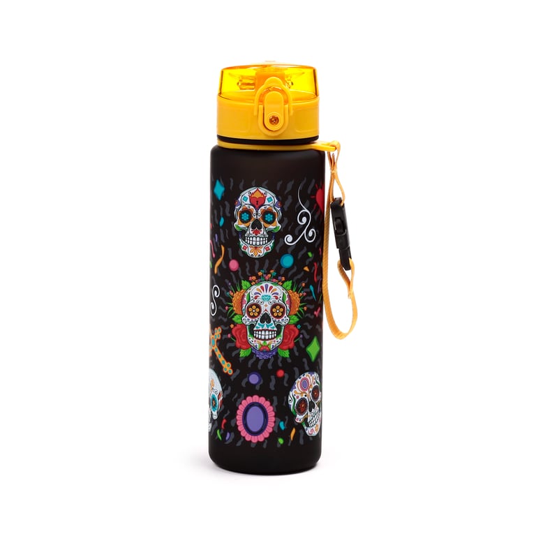 600ml Shatterproof Day of the Dead BPA Free Reusable Water Bottle - Food Safe and Leak Proof Design