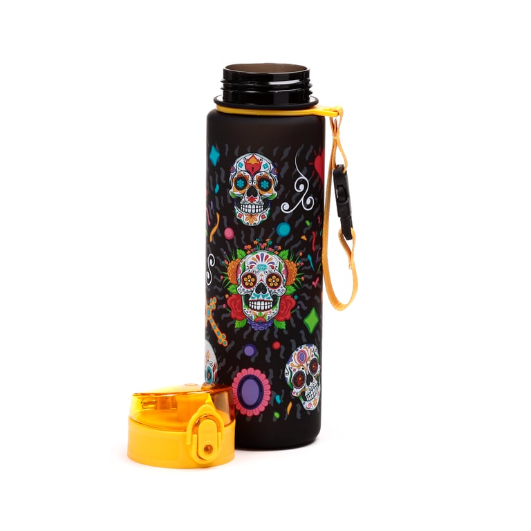 600ml Shatterproof Day of the Dead BPA Free Reusable Water Bottle - Food Safe and Leak Proof Design