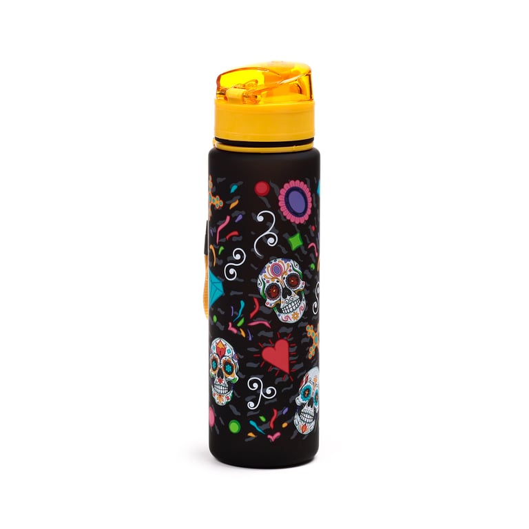 600ml Shatterproof Day of the Dead BPA Free Reusable Water Bottle - Food Safe and Leak Proof Design