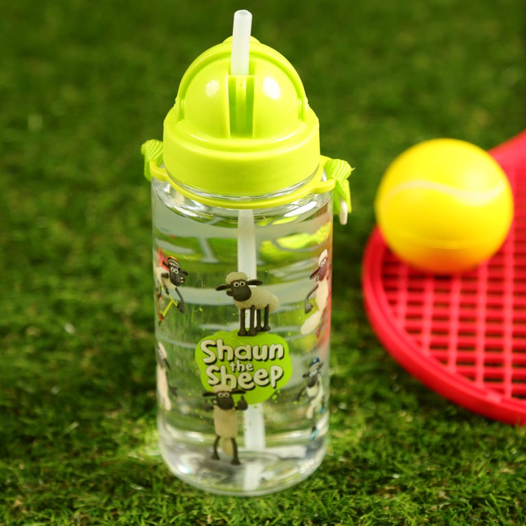 Shaun the Sheep 450ml Flip Straw Reusable BPA Free Water Bottle