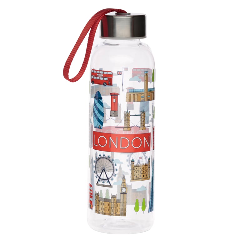Reusable London Icons Water Bottle - 500ml Stainless Steel Lid