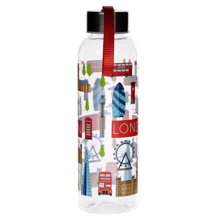 Reusable London Icons Water Bottle - 500ml Stainless Steel Lid