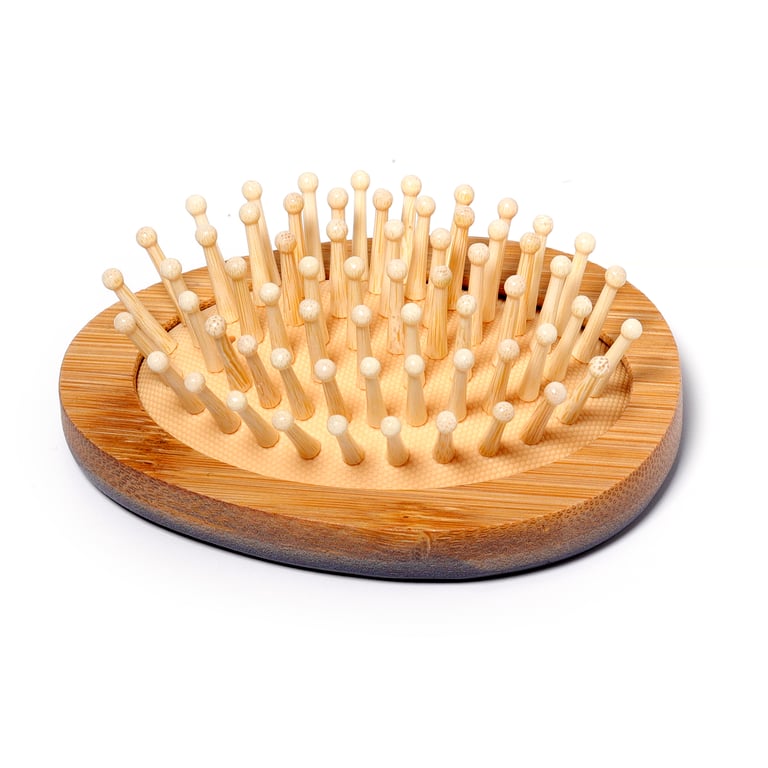 Bamboo Shaped Hedgehog Hair Brush - Eco-Friendly Home Grooming Tool