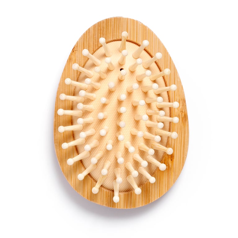 Bamboo Shaped Hedgehog Hair Brush - Eco-Friendly Home Grooming Tool