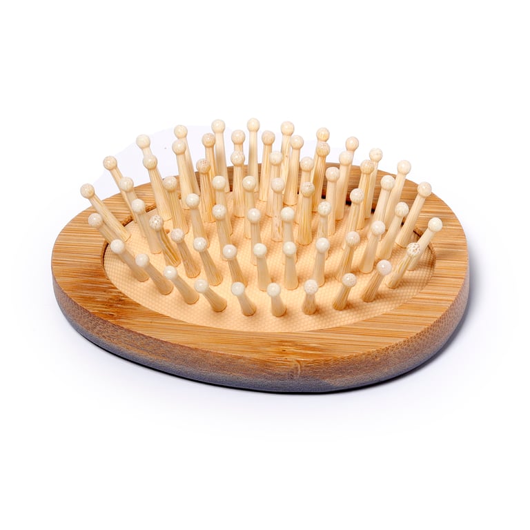 Adoramals Tilly the Ladybird Bamboo Hair Brush - Natural Wood Grooming Tool