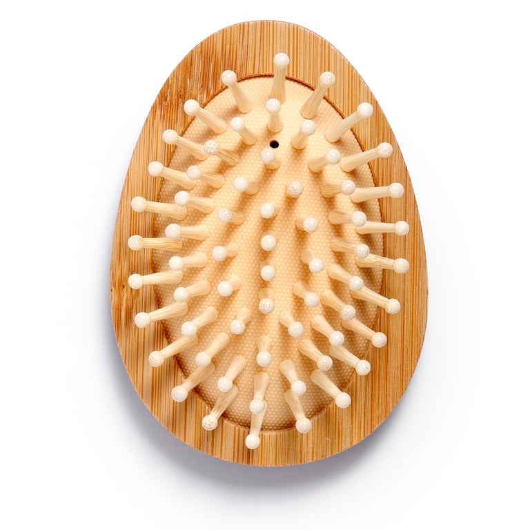 Adoramals Tilly the Ladybird Bamboo Hair Brush - Natural Wood Grooming Tool