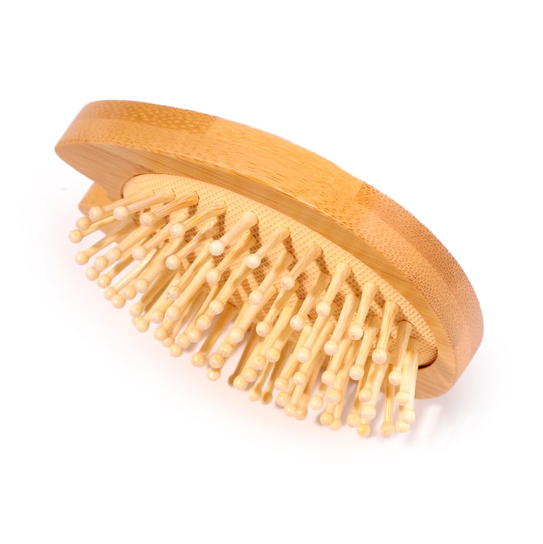 Bamboo Shaped Pusheen Cat Hair Brush - Licensed Natural Wood Grooming Tool